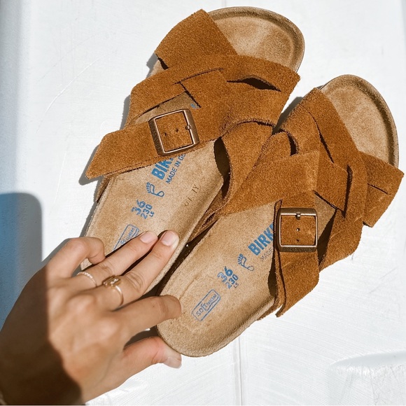 Birkenstock Shoes - Birkenstock Brown Sandals with Contoured Footbed - US 6-6.5